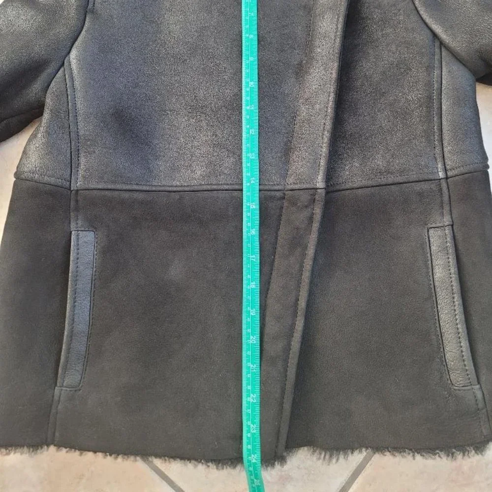 WRAP LONDON Suede and Leather Sheepskin Shearling Leah Jacket XS - Picture 9 of 12